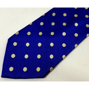 Blue and Gold Polka Dot Tie